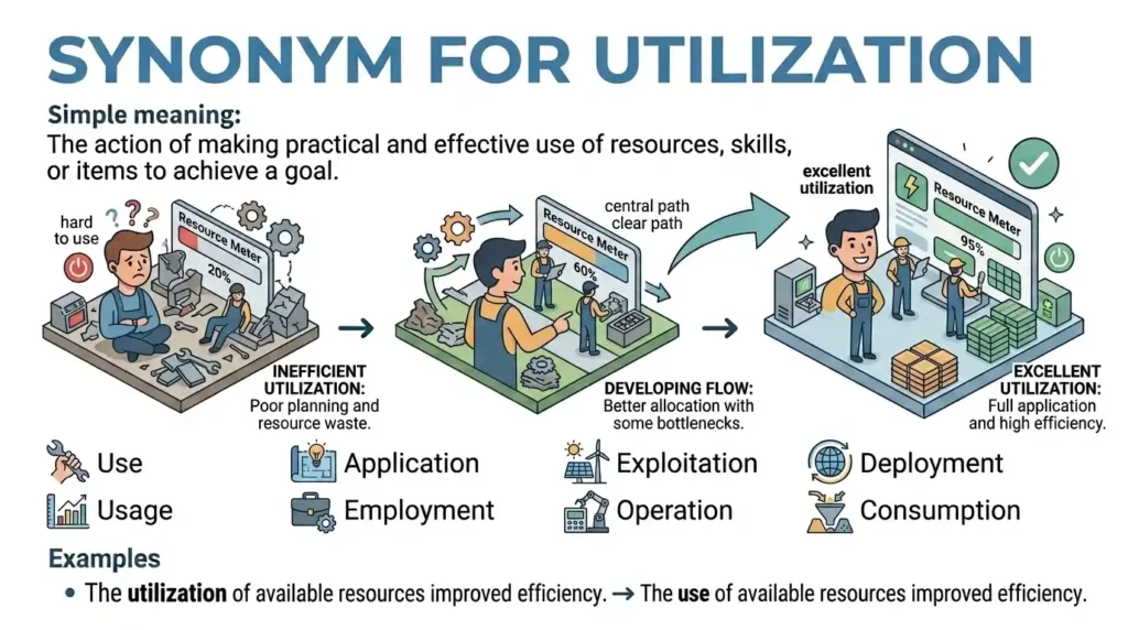 Synonym for utilization