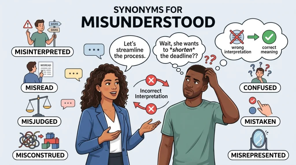 Synonyms for Misunderstood