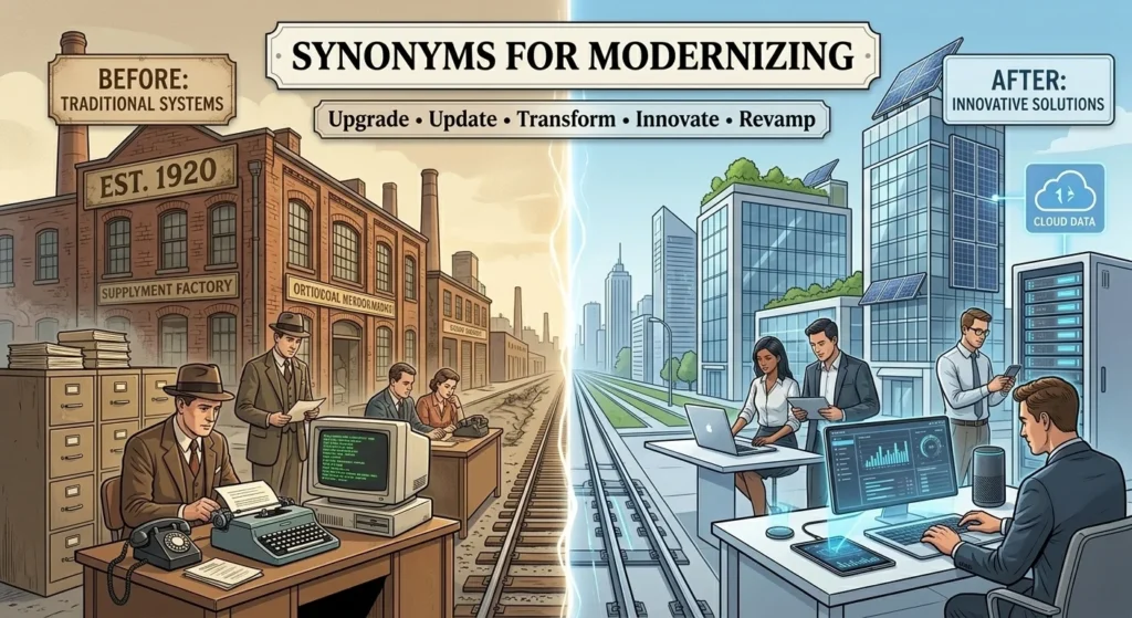 Synonyms for Modernizing