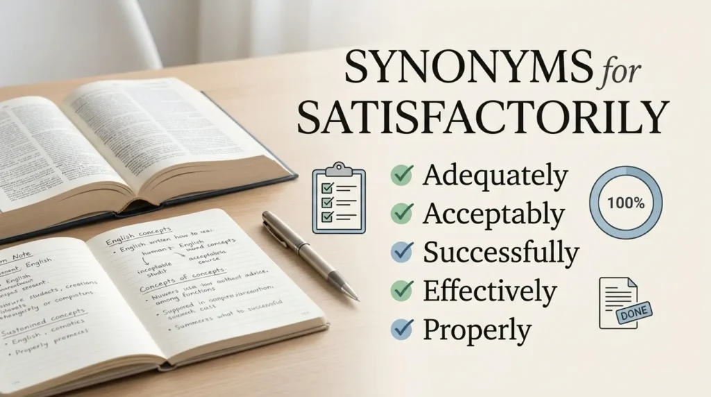 synonyms for satisfactorily