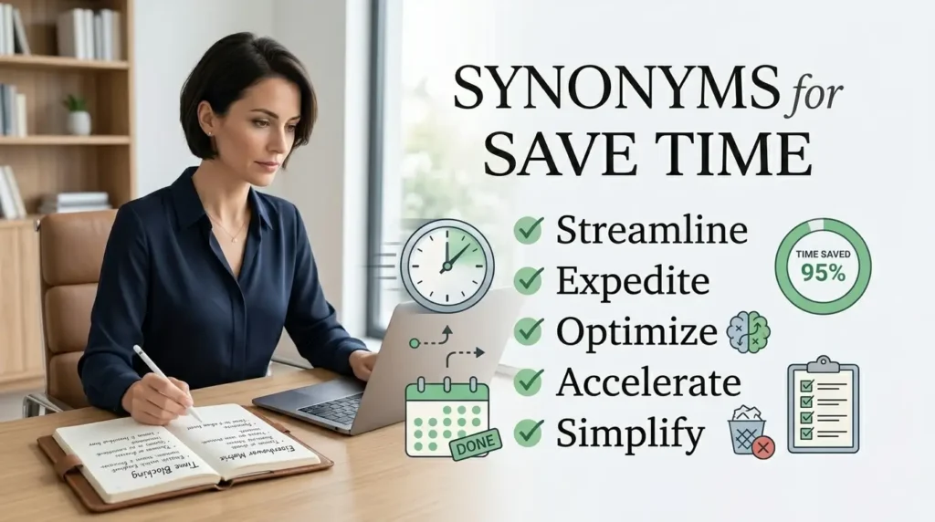 synonyms for save time