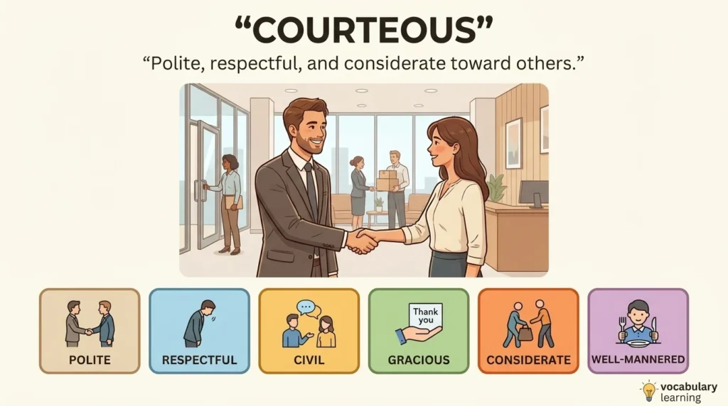 Synonym for Courteous