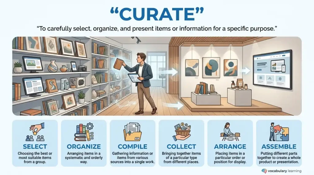 Synonym for Curate