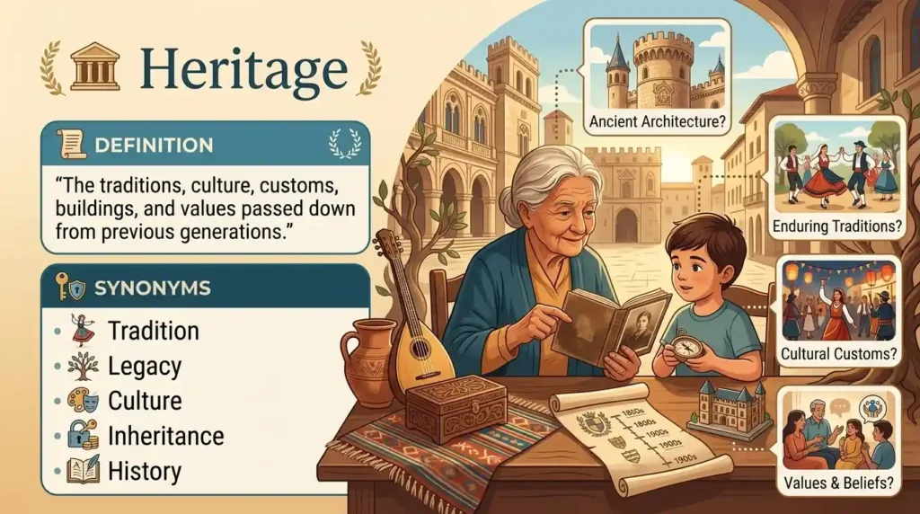 Synonym for Heritage