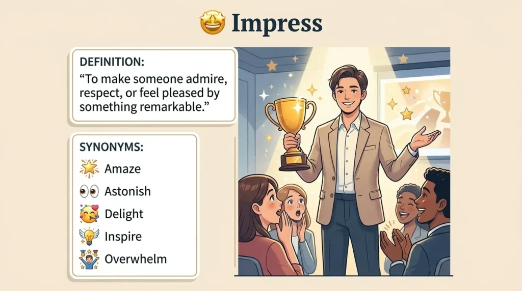 Synonym for Impress