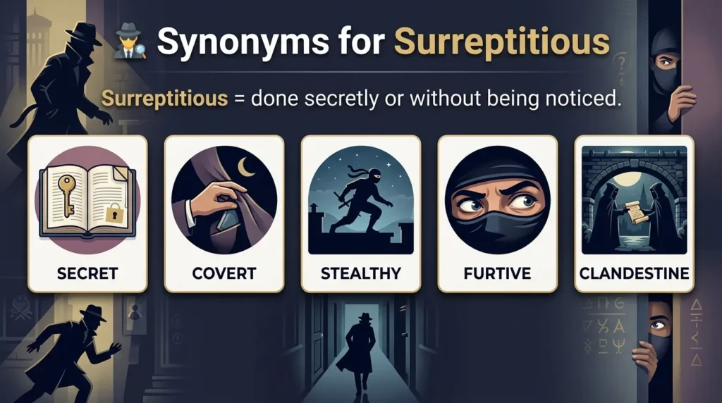 synonym for surreptitious
