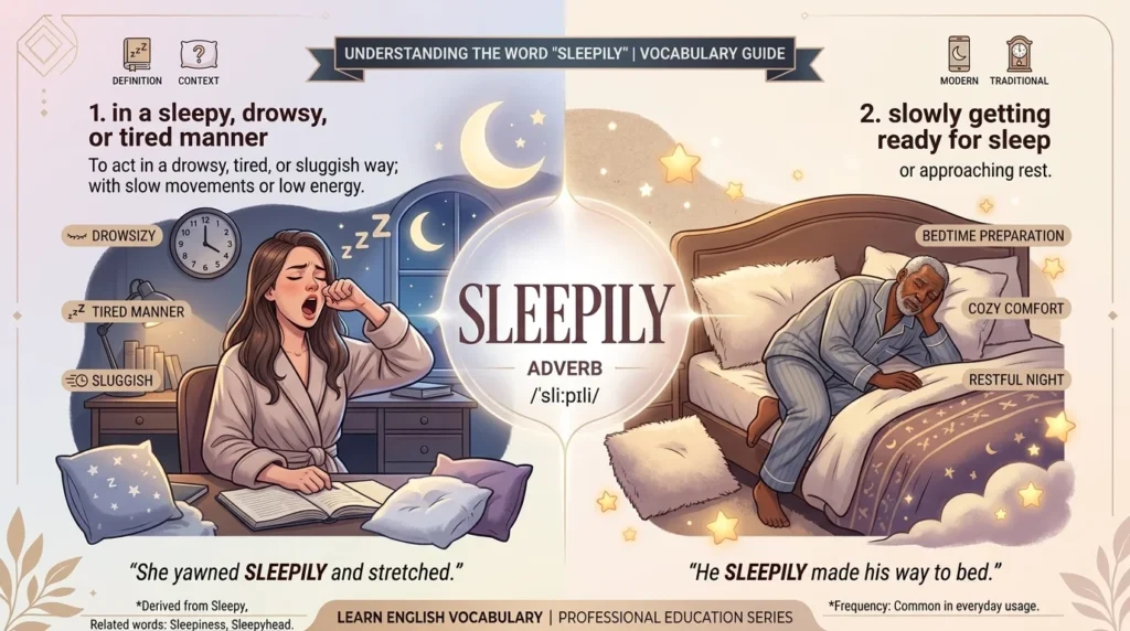 Synonyms for Sleepily