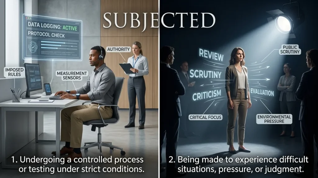 Synonyms for Subjected