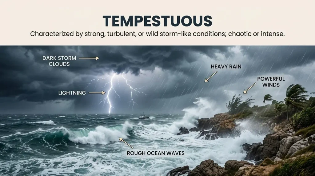 Synonyms for Tempestuous