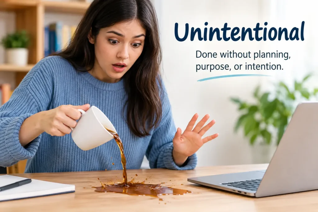 Synonyms for Unintentional