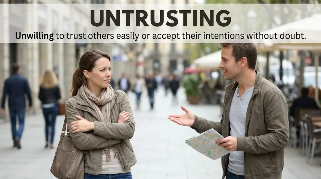 Synonyms for Untrusting
